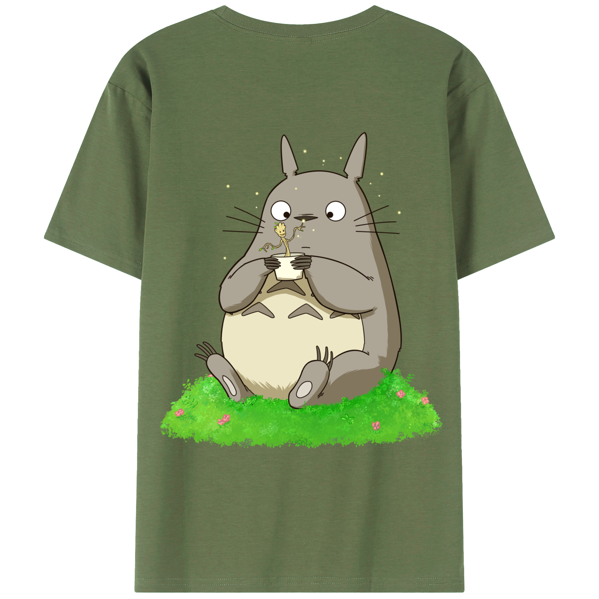 （画像用） となりのトトロ 草壁メイ 草壁サツキ My Neighbor Totoro Satsuki Kusakabe Mei Kusakabe 綿100％ メンズ半袖Tシャツ（バックプリント） 通気性